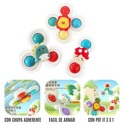 Set x 3 Juguete Sensorial de Colores con Ventosa Para Bebé