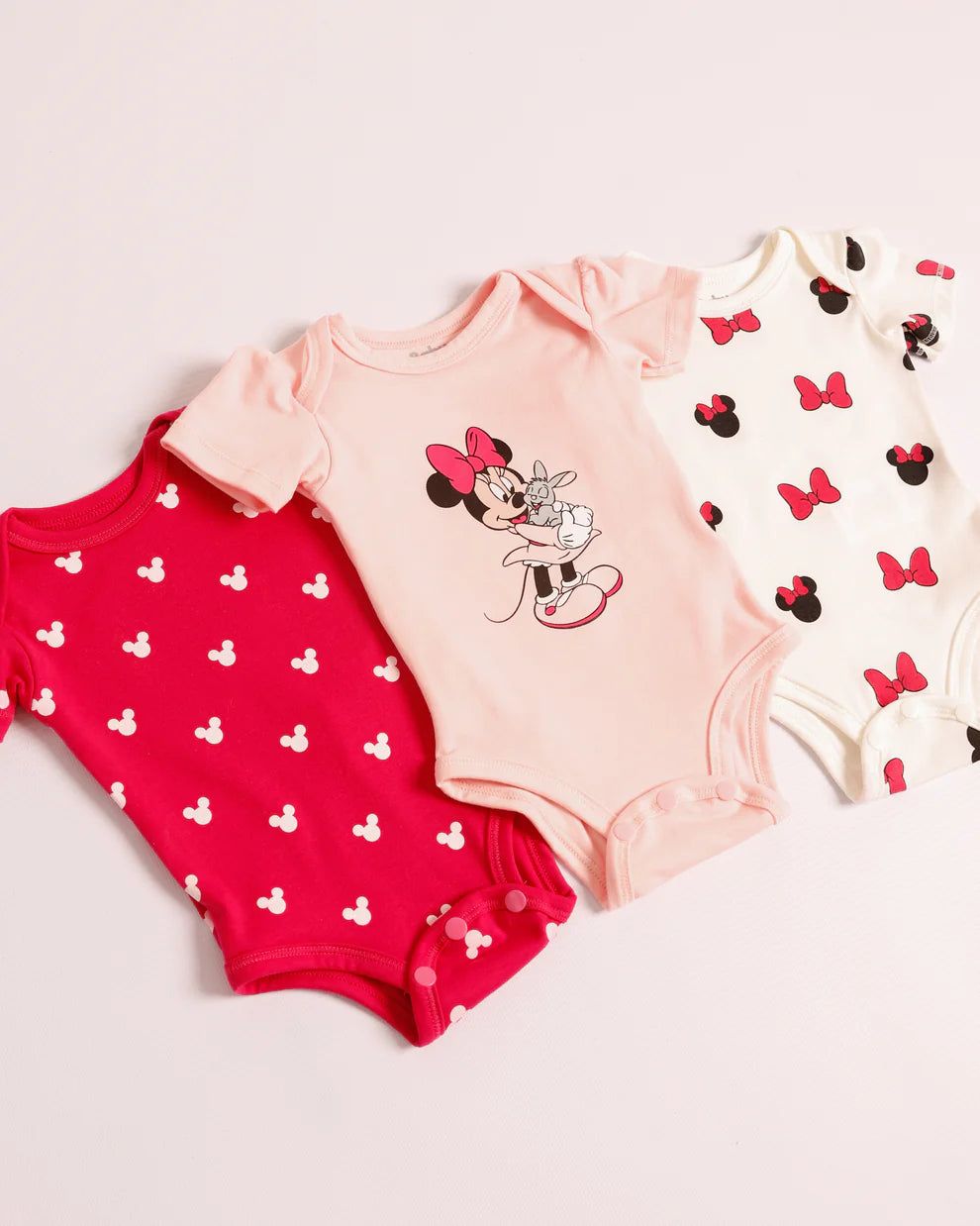Set x3 Bodys O Mamelucos De Minnie Para Bebé Niña