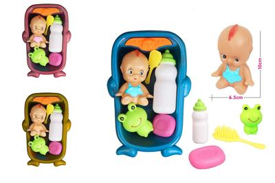 Juego De Baño en Forma de Tina Rosado y Celeste, Interactivo