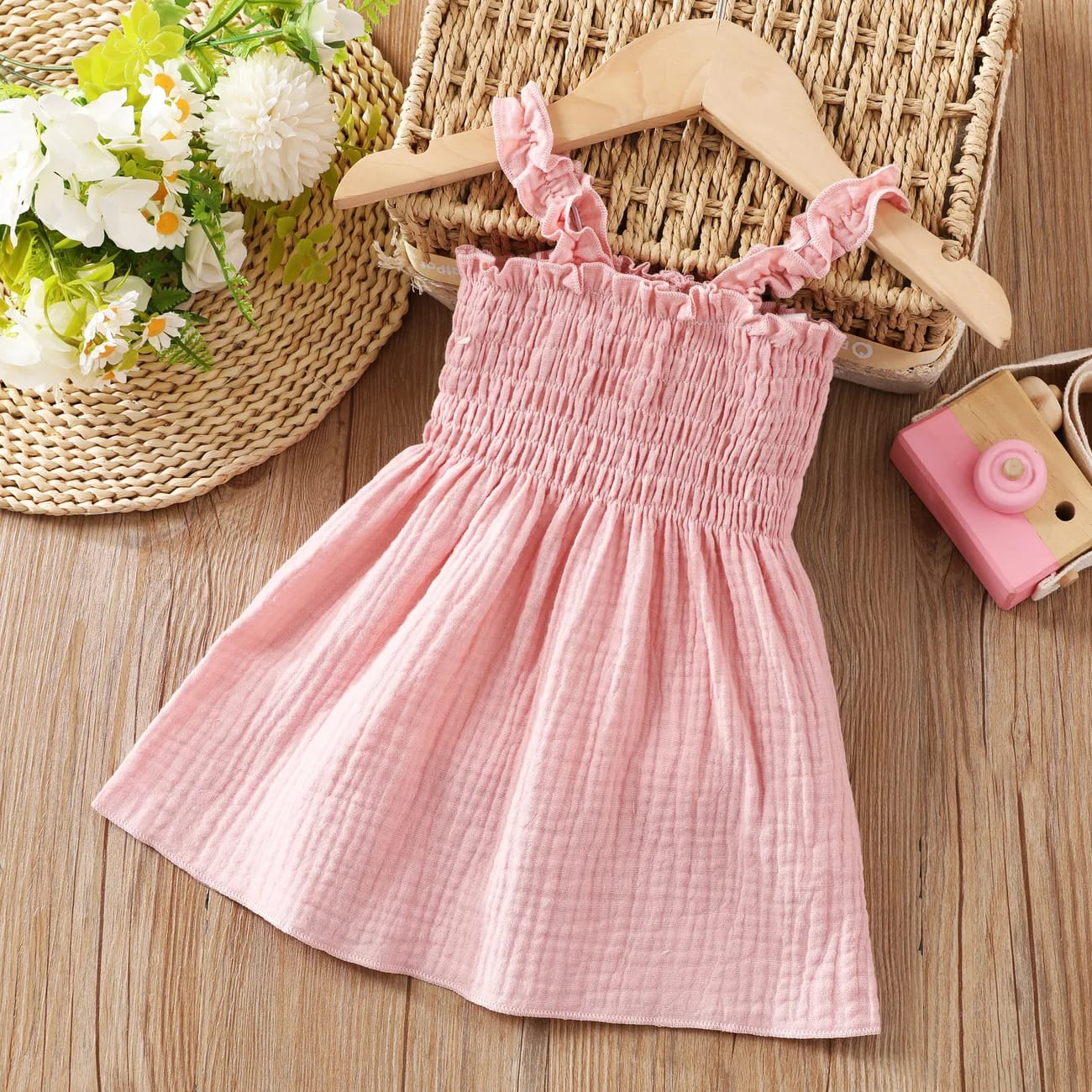 Vestido Roasado Con Caucho