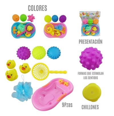 Juego de Bañera y Texturas Para Bebé