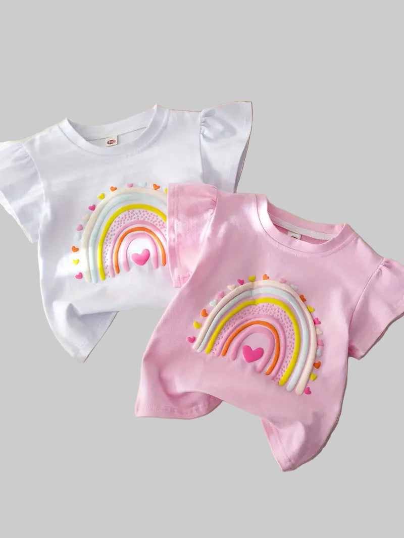 Camisetas en Algodón Blanca y Rosada