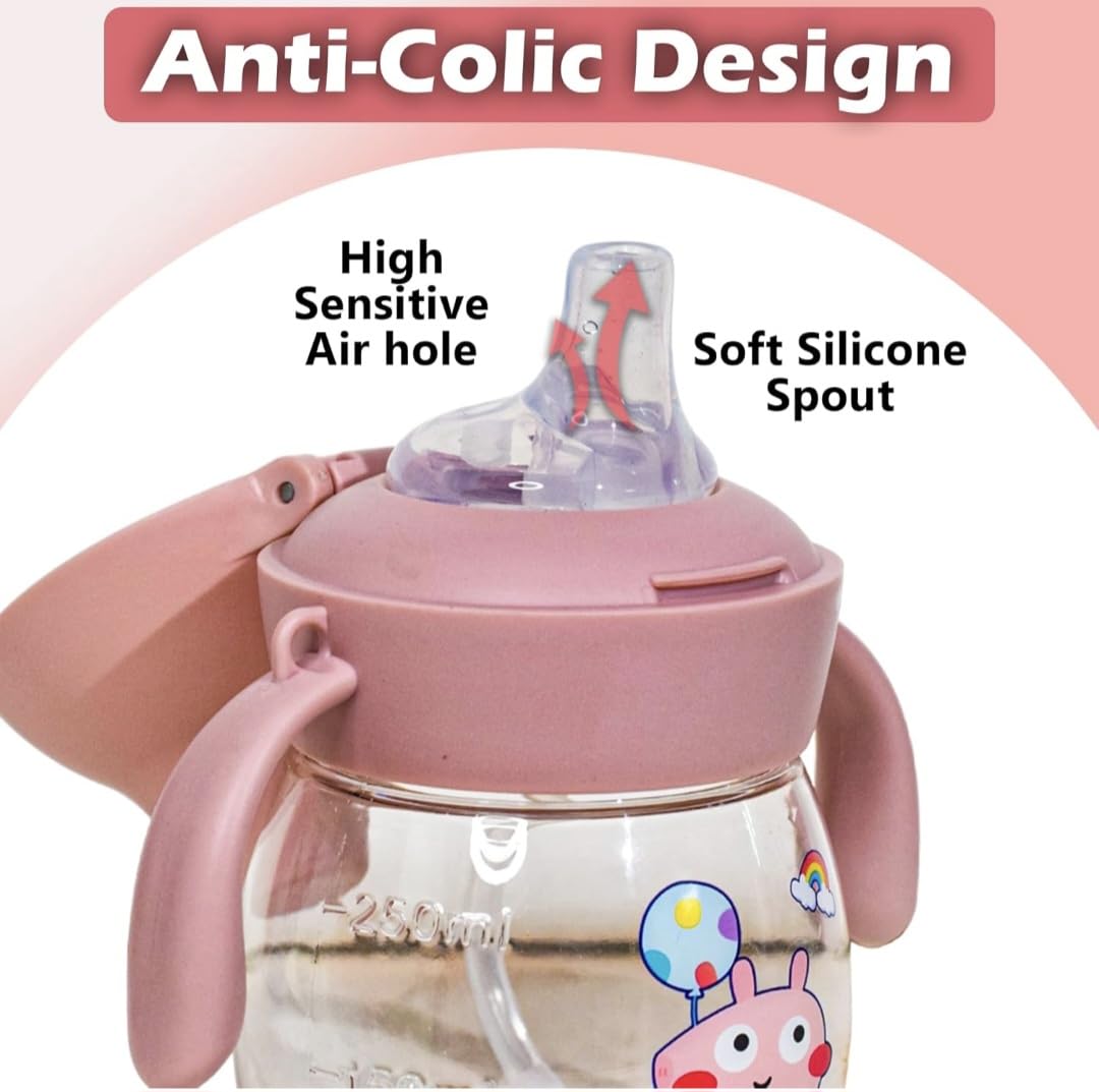 Termo De Agua De Peppa Pig De Silicona Con Correa Para Bebes Y Niños