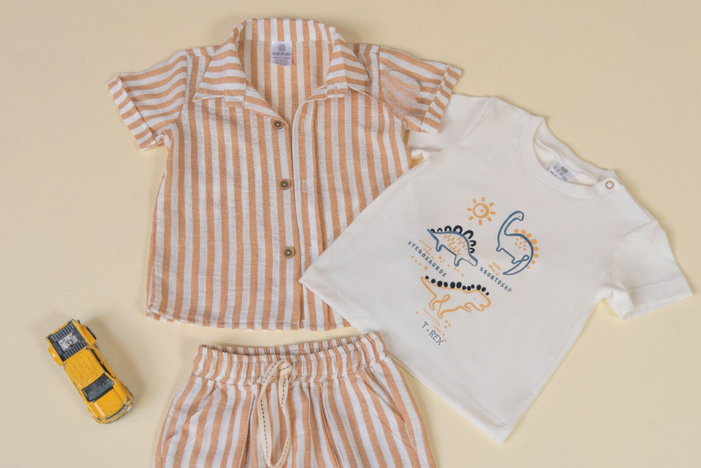 Conjunto 3 Piezas de Rayas Café