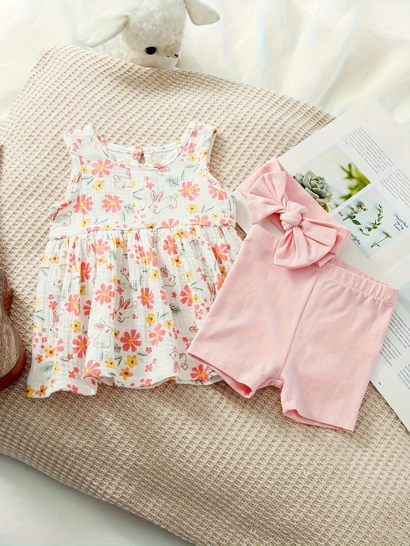 Conjunto Rosado de Flores