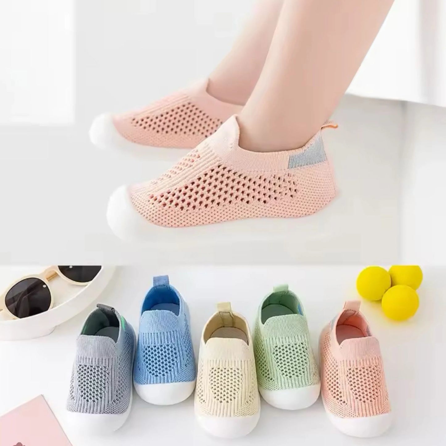 Zapato Tipo Media Suela SIlicona Bebe