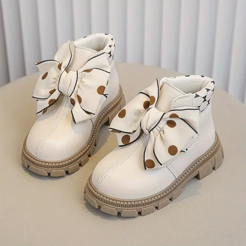 Botas Suela Dura Con Moño Para Niña