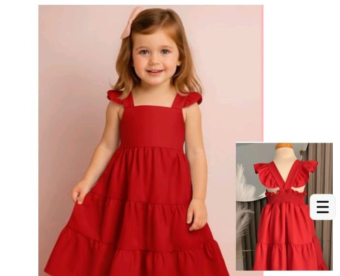 Vestido Rojo con Detalles en las Mangas