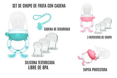 Chupo de Fruta Con 3 Repuestos y Cadena