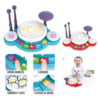 Tambor Musical Didáctico Azul para Bebé