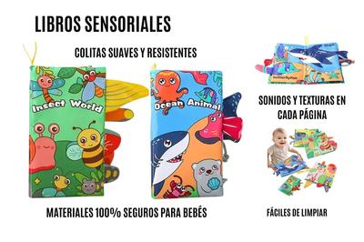 Libro Sensorial Con Sonido y Texturas, Estimulación Para Bebés