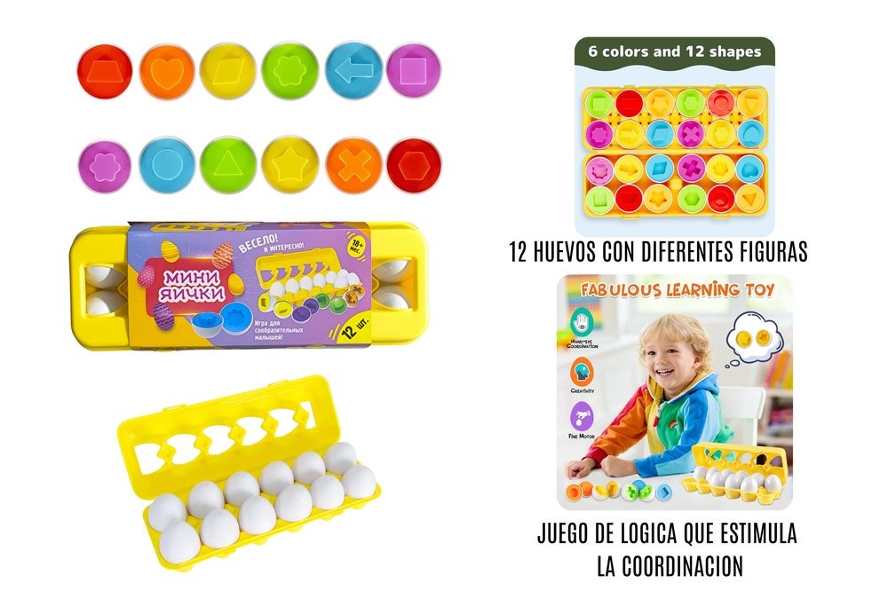 Caja X 12 De Huevos Didácticos, Estimulación y Aprendizaje