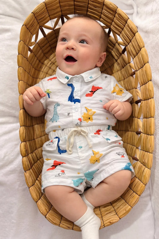 Conjunto Dino Dos Piezas Para Bebé Niño