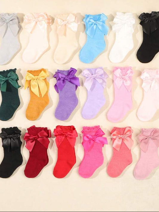 Media Media Caña  Con Moño De Niña - Variedad De Colores