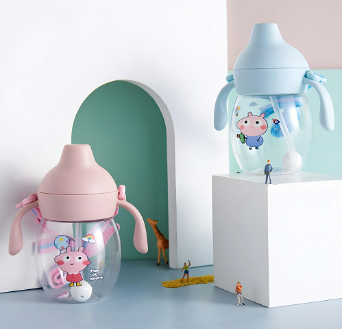 Termo De Agua De Peppa Pig De Silicona Con Correa Para Bebes Y Niños