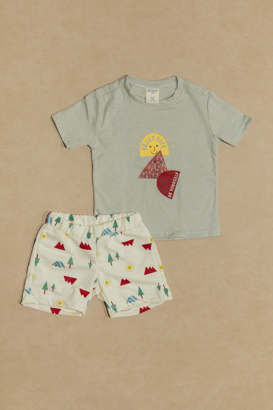 Conjunto Verano Gris con Estampado