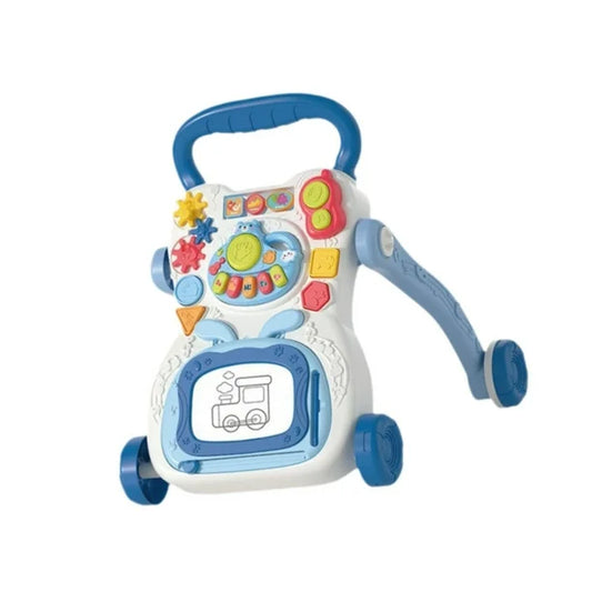 Andadera Musical con Tablero y Piano Azul y Rosada Para Bebé