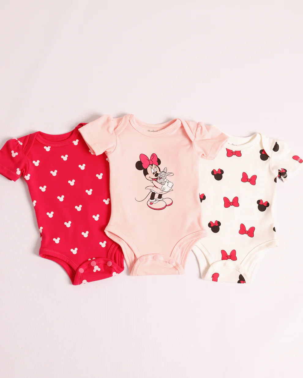 Set x3 Bodys O Mamelucos De Minnie Para Bebé Niña