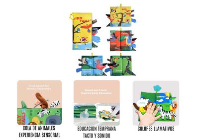 Libro Sensorial Con Sonido y Texturas, Estimulación Para Bebés