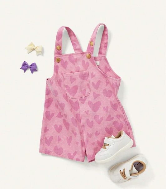 Overol de Corazones Rosado