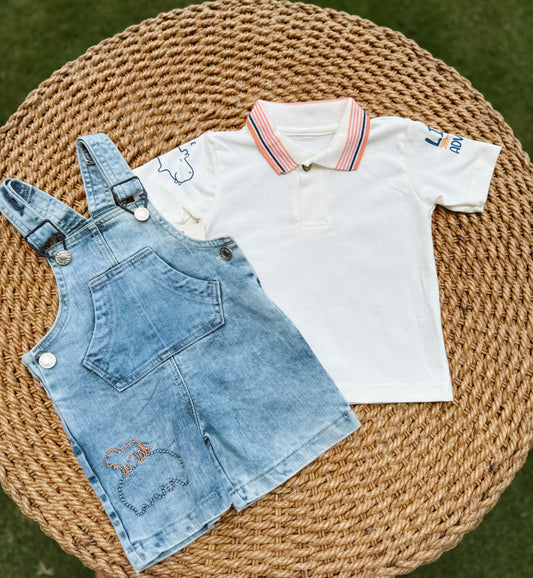 Braga en Jeans con Polo Blanco