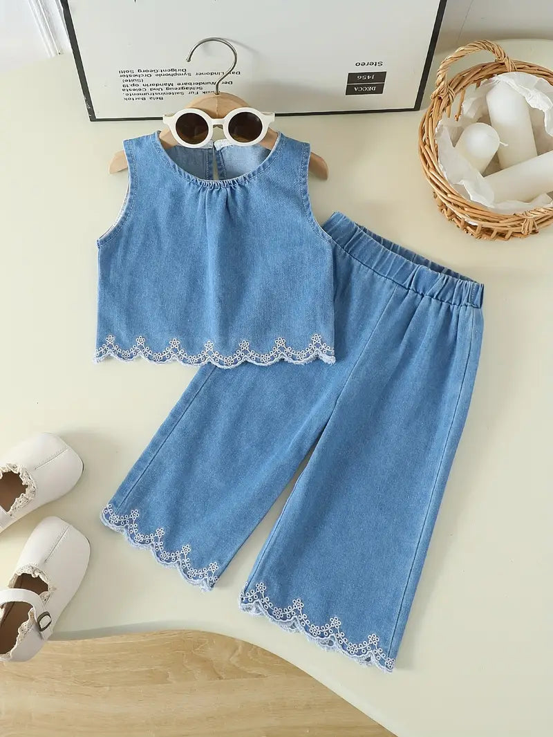 Conjunto En Jeans de 2 Piezas Pantalón Bota Campana