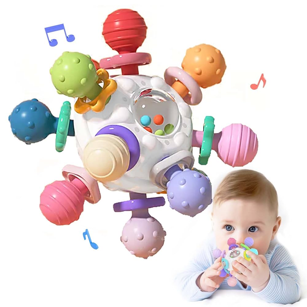 Pelota Colorida  Con Texturas y Rasca encías Para Bebé