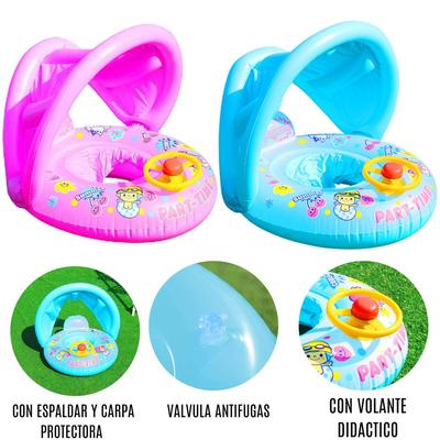 Flotador de Carro con Techo y Volante de Juego Para Bebé