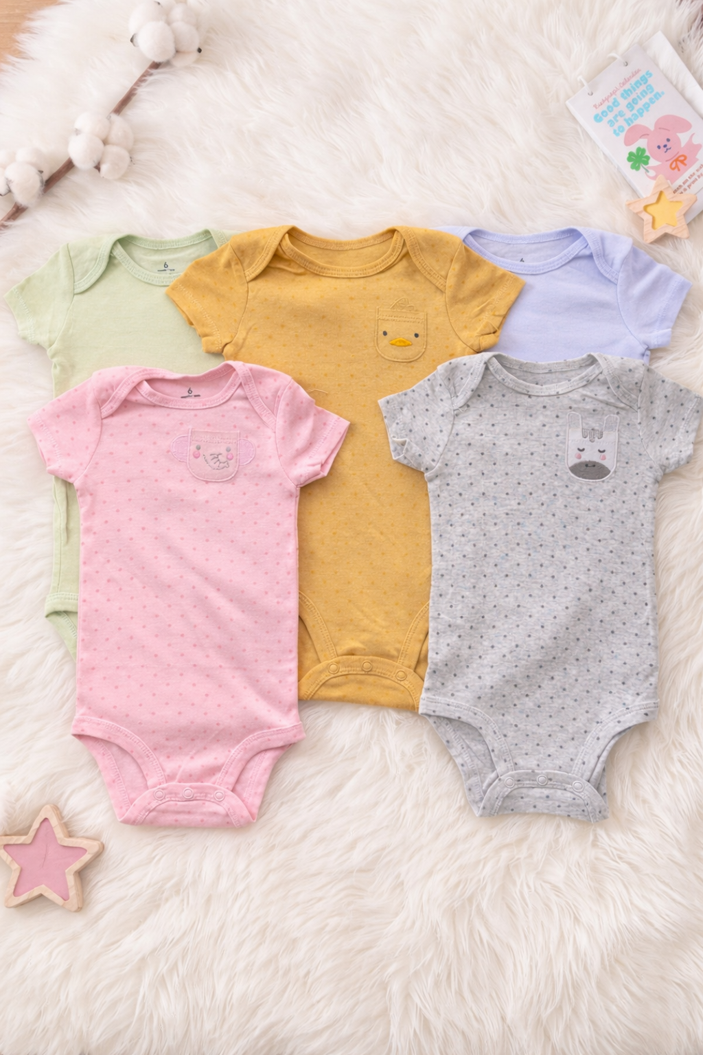 Bodys O Mamelucos Set x5 Colores Pasteles