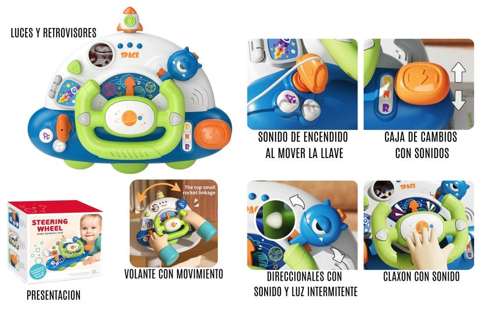 Juguete De Volante Interactivo Duradero Para Niños Con Luces