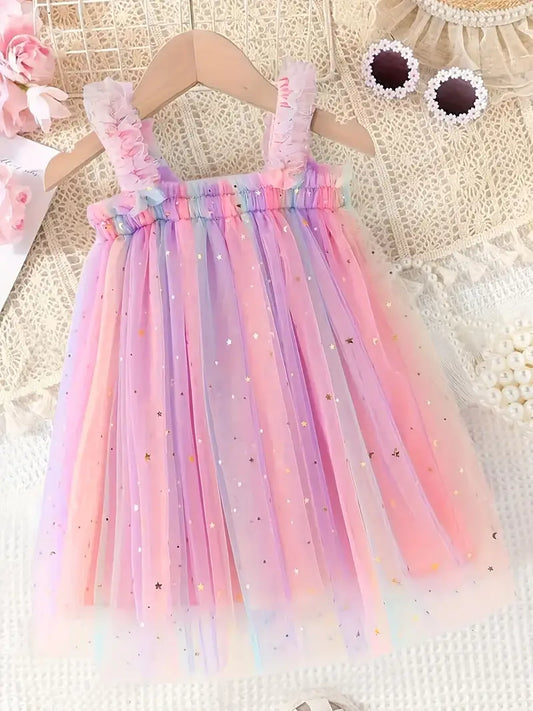 Vestido Arcoíris  Rosado con Morado