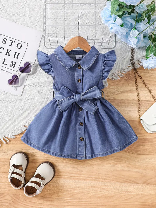 Vestido en Jeans Azul con Cinturon