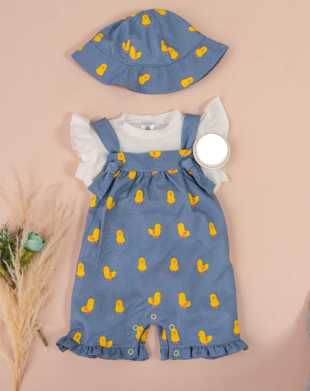 Braga Pollito, Camisa, Braga y Sombrero Para Bebé Niña