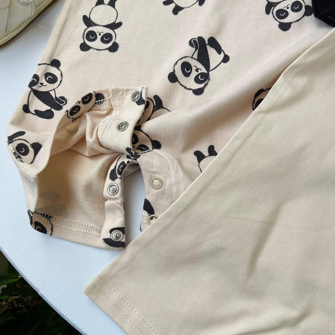 Romper`s Set x3 Para Niño Diseños Variados De Pandas