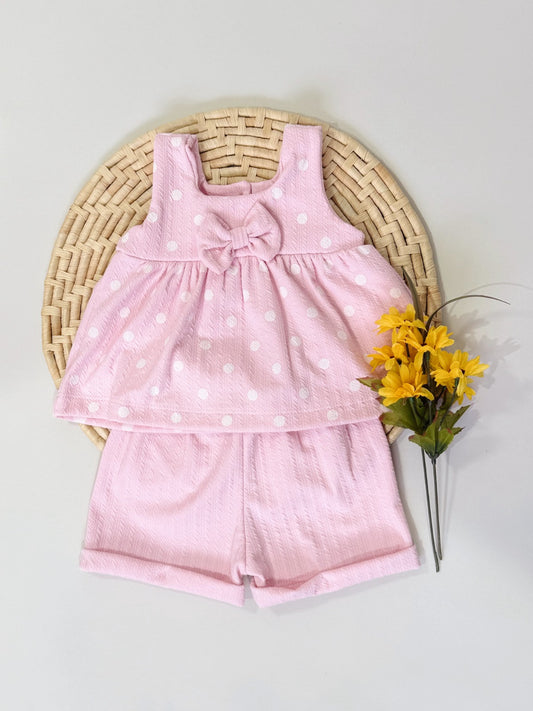 Conjunto Rosado de Pepas de Dos Piezas