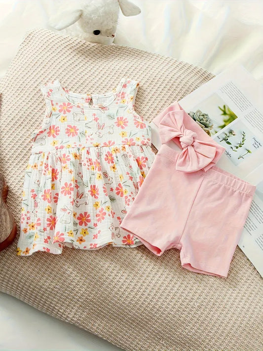 Conjunto Rosado de Flores