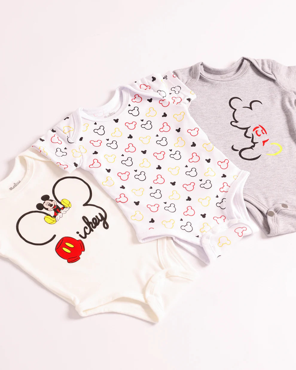 Set x3 Bodys O Mamelucos De Mickey Para Bebé Niño