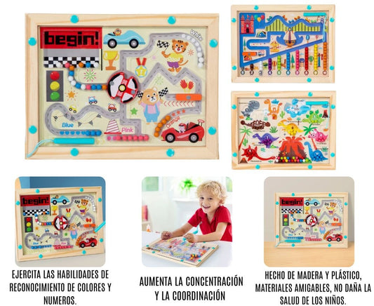 Juego De Clasificación de Colores Magnéticos Montessori, Tablero de Laberinto, Juego Sensorial, Juego Educativo