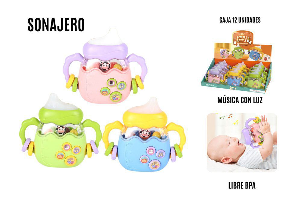 Sonajero En Forma De Tetero Musical