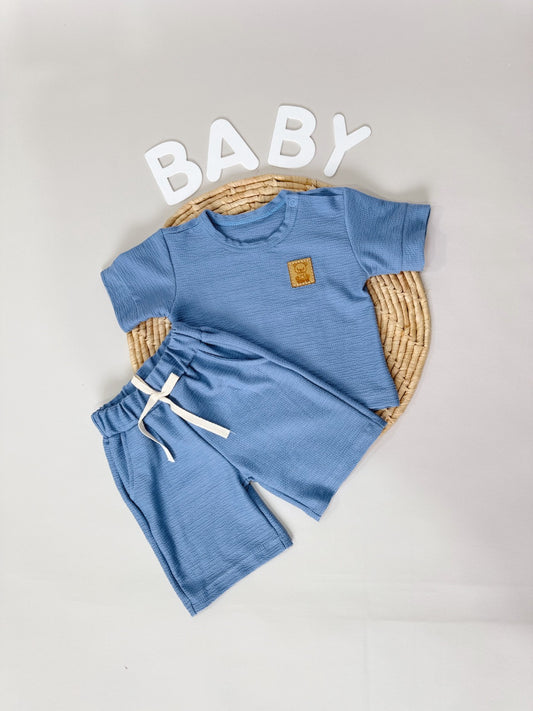 Conjunto De Dos Piezas Azul Para Bebé Niño
