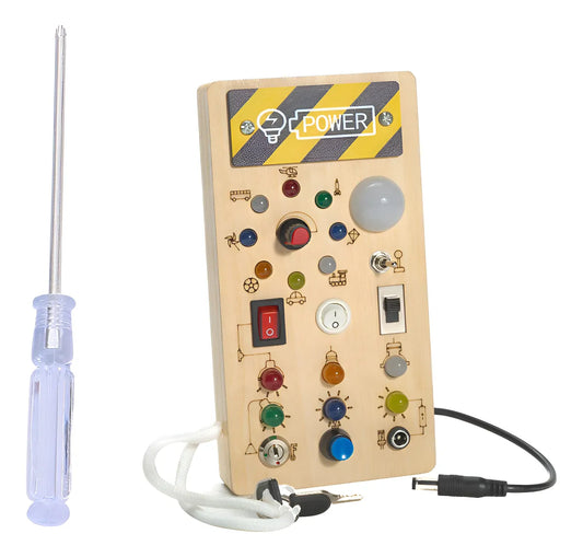 Tablero Ocupado Montessori Con Interruptor De Luz.