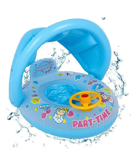 Flotador de Carro con Techo y Volante de Juego Para Bebé