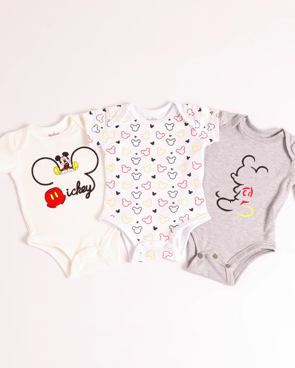 Set x3 Bodys O Mamelucos De Mickey Para Bebé Niño