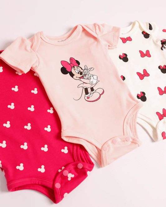 Set x3 Bodys O Mamelucos De Minnie Para Bebé Niña