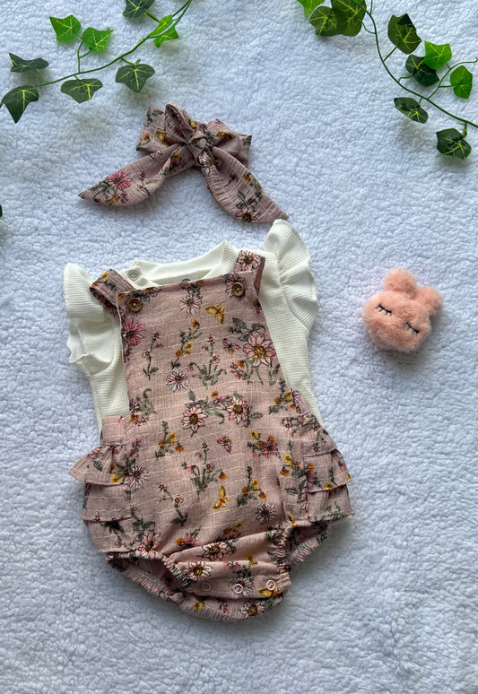 Asoleador Rosado Con Flores