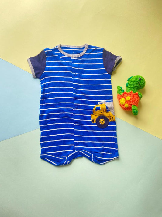 Romper Azul de Rayas de Carro