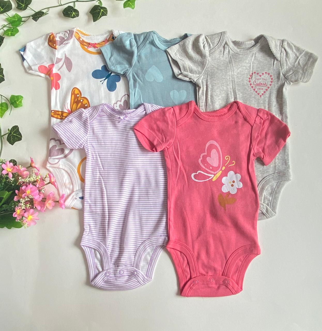 Set x 5 Body Rosado, Gris,  Carter´s