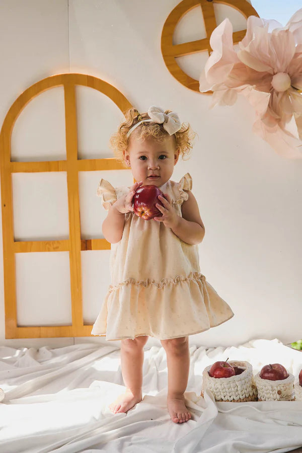 Vestido Rosado Con Short y Diadema Para Bebé Niña