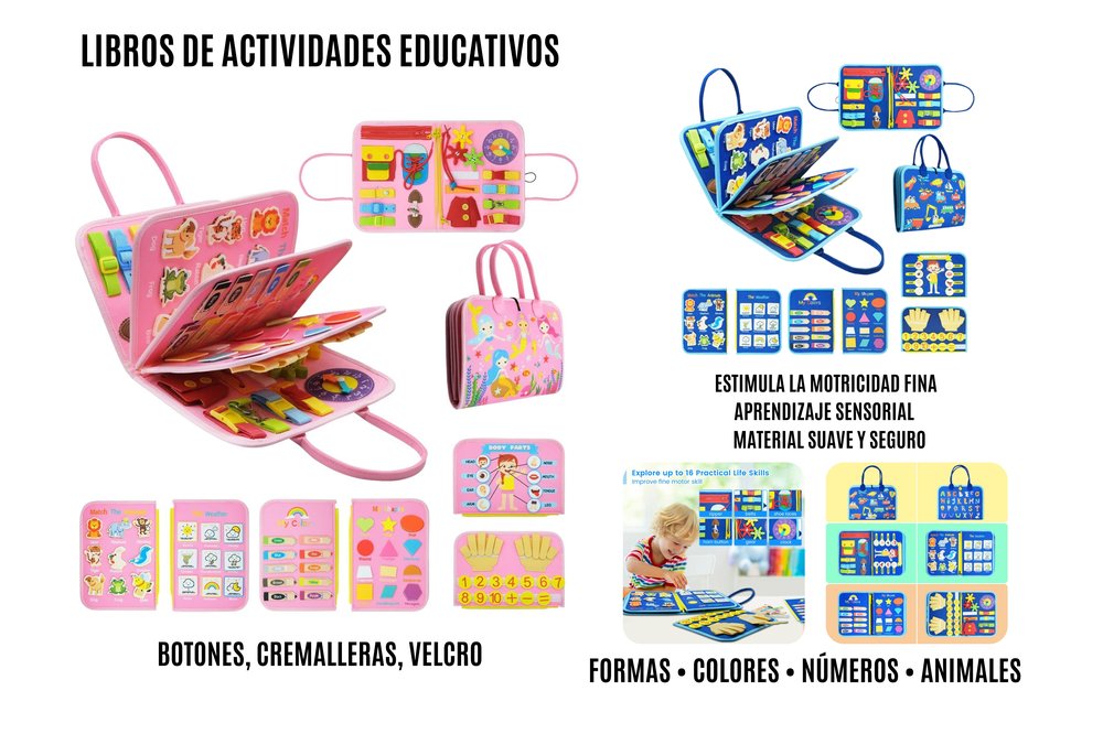 Libro Montessori, Educativo, Desarrolla Actividades Básicas Para Bebés y Niños