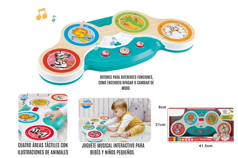 Juguete de Tambor Musical y Interactivo Para Bebés y Niños